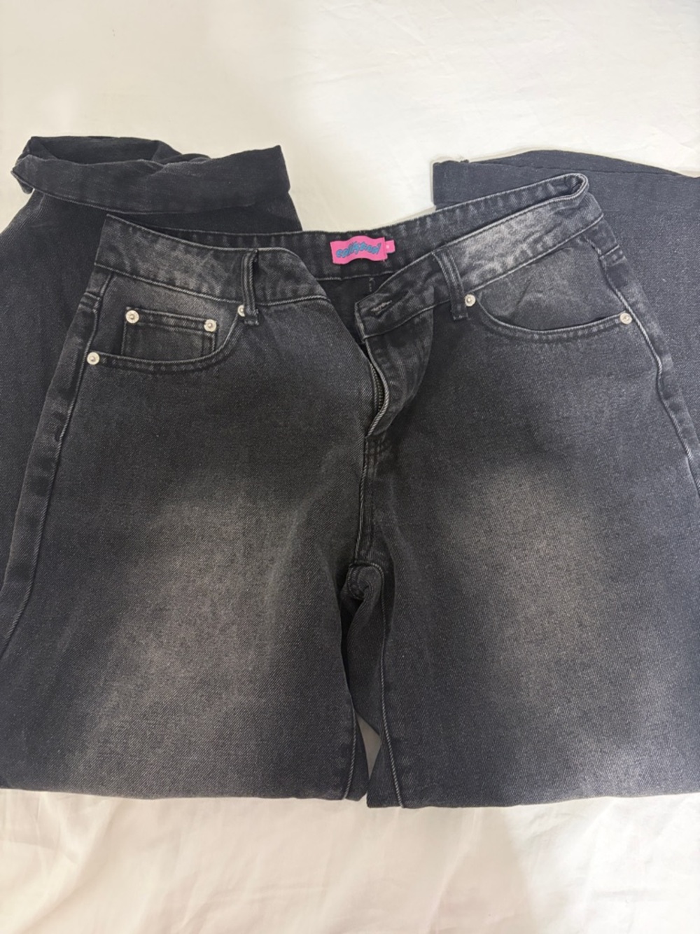 Edikted Black Washed Wide-Leg Jeans